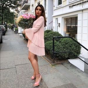 zara pleated blouse dress